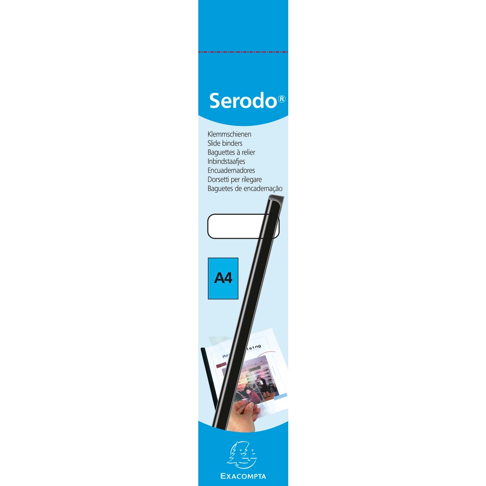 Exacompta 159780E 20x Packung mit 20 Stück Klemmschienen für Kapazität DIN A4 150 Blatt Serodo, 15mm - Kristall Image