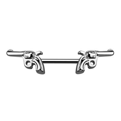 Brustwarzenpiercing ADELIA´S "Piercing Brustpiercing", Damen, silber, Titan, modisch, Piercings, Mit 2 Revolvern aus Pewter, silber platiniert