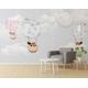 Nursery Cartoon Stars and Moon, Foxes and Hot Air Balloons Mural Wallpaper