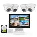 SANNCE 10"1 LCD Monitor DVR 4 Channel 2pcs 1080p Full HD Outdoor Indoor Wired Home Security Camera System