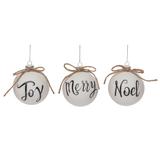 Transpac Glass 4.5 in. Multicolored Christmas Holiday Sentiment Ornament Set of 3