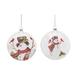 Transpac Glass 5.5 in. Multicolored Christmas Snowman with Bird Ornament Set of 2