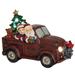 Transpac Resin 7.48 in. Multicolored Christmas Light Up Musical Santa Wagon