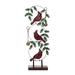 Transpac Metal 18.25 in. Multicolored Christmas Birds and Bells Decor - Red, Brown, Green - 6.5" x 2.75" x 18.25"