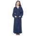 Women's 6 Tracks Stitching Full Length Hooded Turkish Cotton Bathrobe