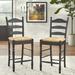 Lark Manor™ Amasya Bar & Counter Stool Wood/Wicker/Rattan in Black | 40.5 H x 17 W x 18.75 D in | Wayfair BB2DF4E33A8541A0866FE0040C411475