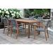 Birch Lane™ Fleur 7 Piece Eucalyptus Checkerboard Outdoor Dining Set w/ Rope Chairs Wood in Brown/Gray/White | 76 W x 38 D in | Wayfair