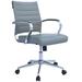 Ebern Designs Celadon Mid Back Ribbed Ergonomic Conference Chair Aluminum/Upholstered in Gray/Blue/Brown | 37 H x 24 W x 24 D in | Wayfair