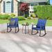 George Oliver Einte 3 Piece Seating Group w/ Cushions Synthetic Wicker/All - Weather Wicker/Wicker/Rattan in Blue | Outdoor Furniture | Wayfair