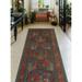 Noori Rug Fine Vintage Distressed Payton Charcoal/Red Runner - 3'11" x 10'8"