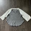 Free People Tops | Free People Waffle Wide Sleeve Shirt | Color: Gray | Size: Xs