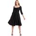 Plus Size Women's Sweetheart Swing Dress by June+Vie in Black (Size 22/24)