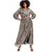 Plus Size Women's Evyre Side Slit Sequin Dress by June+Vie in Gold Sequin (Size 10/12)