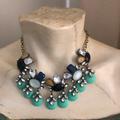 Anthropologie Jewelry | Anthropologie Regal Crystal Necklace Nwot | Color: Black/Blue | Size: Os