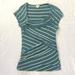 Anthropologie Tops | Anthropologie Postmark Striped Ruffle Tee | Color: Green | Size: M