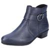 Stiefelette RIEKER, Damen, Gr. 41, blau, Lederimitat, elegant, Schuhe, mit hübscher Zierschnalle, schmale Form