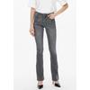 Bootcut-Jeans ONLY "ONLBLUSH LIFE MID FLARED", Damen, Gr. L (40), Länge 32, blau (colorot grau denim 32"), Denim/Jeans, Obermaterial: 92% Baumwolle, 6% Polyester, 2% Elasthan, Abriebeffekte, casual, Jeans 5-Pocket-Jeans