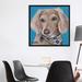 East Urban Home 'Dachshund w/ Flower Bandana' by Hippie Hound Studios Graphic Art Print on Wrapped Canvas, in Gray | 37 H x 37 W x 1.5 D in | Wayfair