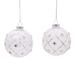 Kurt Adler Jeweled Feather Ball Ornament Glass in Gray/White | 3.15 H x 3.15 W x 3.15 D in | Wayfair GG1004