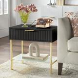 Willa Arlo™ Interiors Stotfold End Table Wood in Black | 22 H x 23 W x 16 D in | Wayfair E7ECD157E28B4ADC91D45CB2B0EFBA61