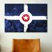 Winston Porter Indianapolis Flag, City Skyline Graphic Art on Canvas Metal in Black/Blue/White | 40 H x 60 W x 1.5 D in | Wayfair