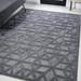 Gray 93 x 0.43 in Indoor/Outdoor Area Rug - Ebern Designs Geometric Dark Indoor/Outdoor Area Rug Polypropylene | 93 W x 0.43 D in | Wayfair