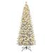 The Holiday Aisle® 9' H Green Spruce Flocked/Frosted Christmas Tree w/ 450 LED Lights, Metal in Green/White | 46 W x 24.5 D in | Wayfair