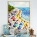 Highland Dunes Aerial Pastel Beach California III - Nautical & Coastal Canvas Art Print Canvas in Blue/Pink/Yellow | 20 H x 12 W x 1 D in | Wayfair
