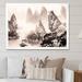 Millwood Pines Chinese Traditional Landscape IV - Traditional Canvas Artwork Canvas, Cotton in Black/White | 12 H x 20 W x 1.5 D in | Wayfair