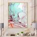 Wrought Studio™ Luxury Turquoise Marble Liquid Art II - Modern Canvas Artwork Metal in Blue/Gray/Green | 32 H x 16 W x 1 D in | Wayfair