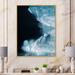 Wrought Studio™ Luxury Black Turquoise Marbled Flow Art - Modern Canvas Art Print Canvas in Black/Blue/Green | 12 H x 8 W x 1 D in | Wayfair