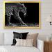 Ebern Designs Leopard In Black & White - Traditional Canvas Wall Decor Plastic in Black/White | 34 H x 44 W x 1.5 D in | Wayfair