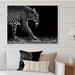 Ebern Designs Leopard In Black & White - Traditional Canvas Wall Decor Metal in Black/White | 30 H x 40 W x 1.5 D in | Wayfair