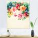 House of Hampton® Beige Floral Woman Portrait Iii - Glam Canvas Wall Decor Canvas in Green/Red/White | 12 H x 8 W x 1 D in | Wayfair