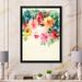 House of Hampton® Beige Floral Woman Portrait Iii - Glam Canvas Wall Decor Metal in Green/Red/White | 32 H x 16 W x 1 D in | Wayfair