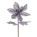 Vickerman 705278 - 22" Silver Velvet Glitter Trim Poinsettia Spray (6 Pack) (RG223107)