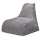 Pouf velours grosse cote avec dossier gris anthracite 70x80x70cm