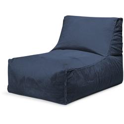 Pouf d'intérieur avec dossier aspect fourrure bleu 65x100x65cm