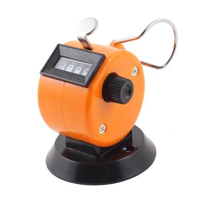 Black Orange Plastic 4 Digits Table Desk Tally Counter - Black, Orange