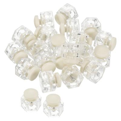 Cord Locks, 20 Pack Hexagonal Spring Toggle Stopper, Clear Beige - Clear Beige