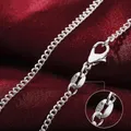 Collier en argent pour homme et femme 40cm 45cm 50cm 55cm 60 cm 65 cm 70 cm 75cm de long