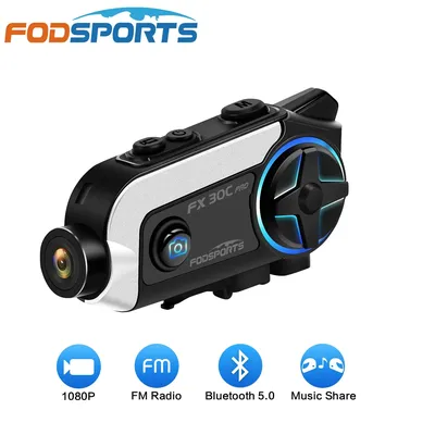 Fodsports FX30C Pro intercom casque moto intercom moto Casque Bluetooth casque caméra enregistreuse