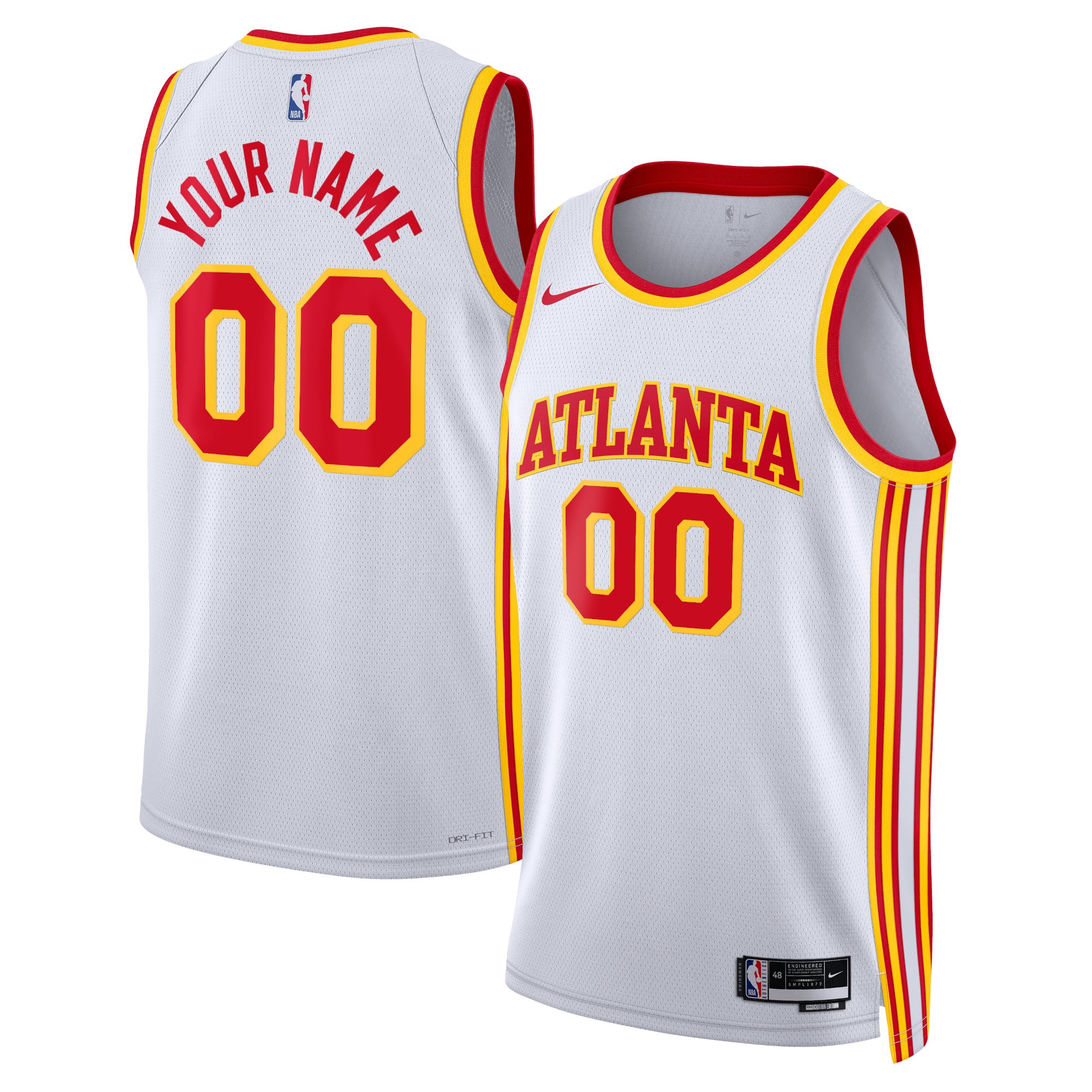 Maillot Swingman Nike Association des Hawks d'Atlanta - Personnalisé - Unisexe - Homme Taille: L