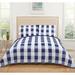 Everyday Buffalo Plaid Quilt Set by Truly Soft in Navy White (Size KING)