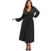 Plus Size Women's Florynce Empire Waist Dress by June+Vie in Black (Size 22/24)