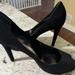 Coach Shoes | Coach Black Suede Open-Toe Pumps | Color: Black | Size: 9