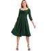 Plus Size Women's Sweetheart Swing Dress by June+Vie in Midnight Green (Size 26/28)