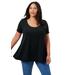 Plus Size Women's Short-Sleeve Swing One + Only Tee by June+Vie in Black (Size 22/24)