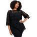 Plus Size Women's Allover Lace Top by June+Vie in Black (Size 28 W)