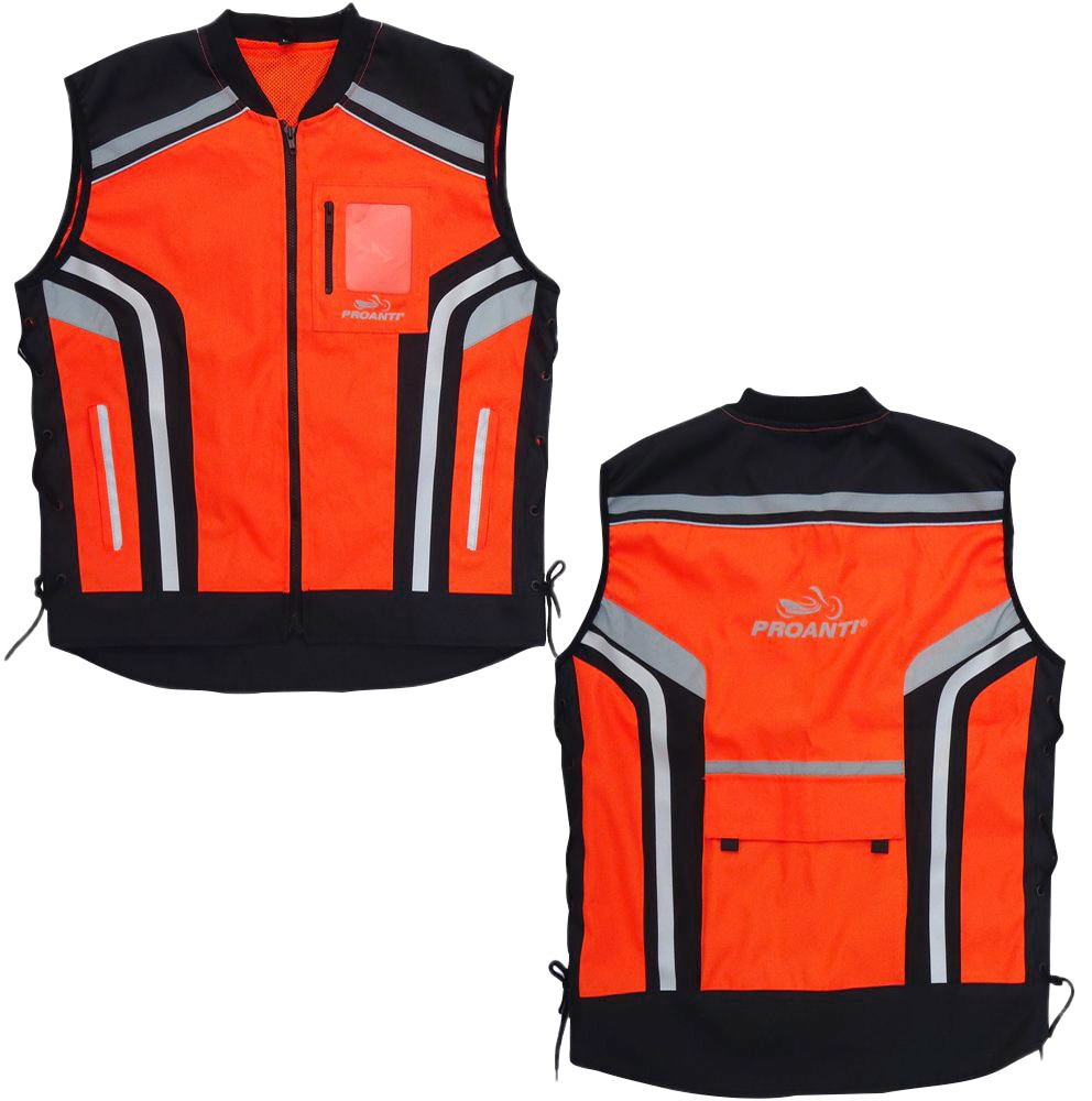 Motorradweste PROANTI Gr. XXXL, orange (neonorange), Westen, 3XL, Obermaterial: 100% Polyester. Innenfutter: 100% Polyester, Warnweste Image